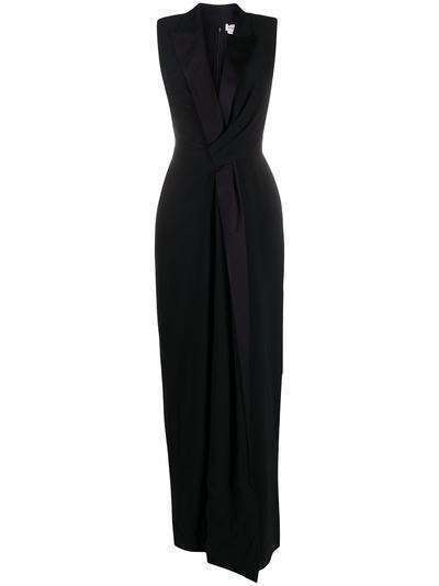 Alexander McQueen длинное платье с контрастной окантовкой