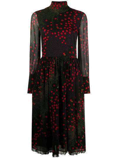 RedValentino платье миди с цветочным принтом