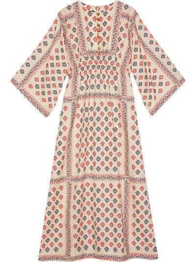 Gucci платье-кафтан с геометричным узором
