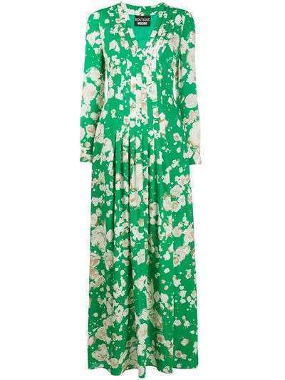 Boutique Moschino плиссированное платье макси с цветочным принтом