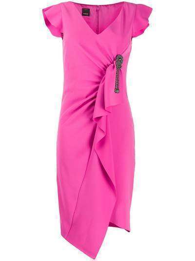 Pinko платье асимметричного кроя с оборками