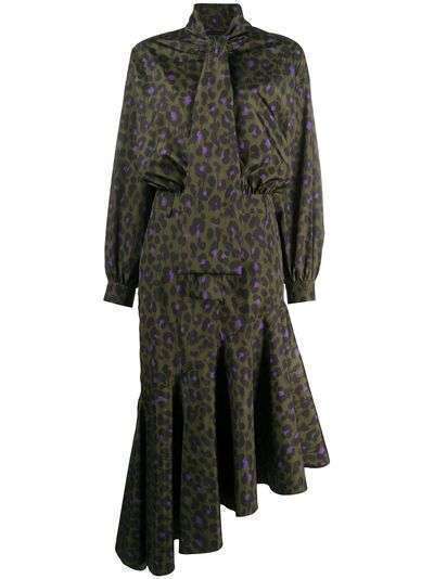 Boutique Moschino платье асимметричного кроя с леопардовым принтом