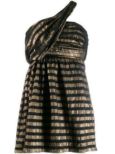 Saint Laurent платье из ткани ламе в полоску
