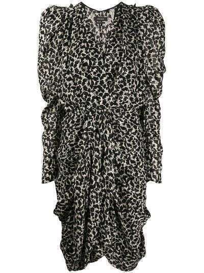 Isabel Marant платье Issolya с леопардовым принтом и оборками