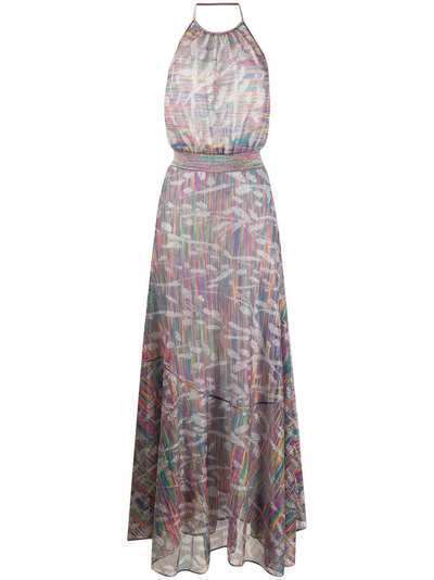 Missoni полосатое платье макси с вырезом халтер