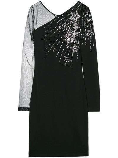 Just Cavalli декорированное платье с прозрачным рукавом