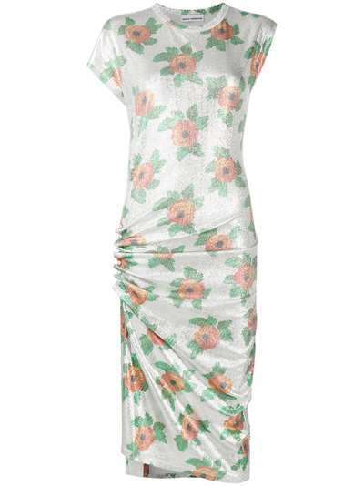 Paco Rabanne платье-футболка с цветочным принтом
