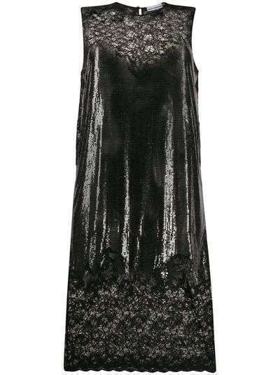 Paco Rabanne декорированное кружевное платье миди