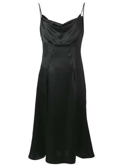 Versace атласное платье с драпировкой