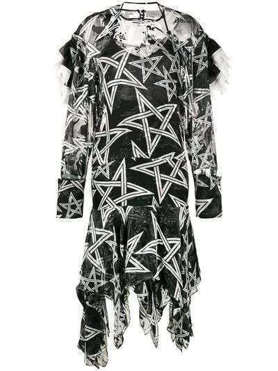 Preen By Thornton Bregazzi асимметричное платье с принтом звезд 'Alena '