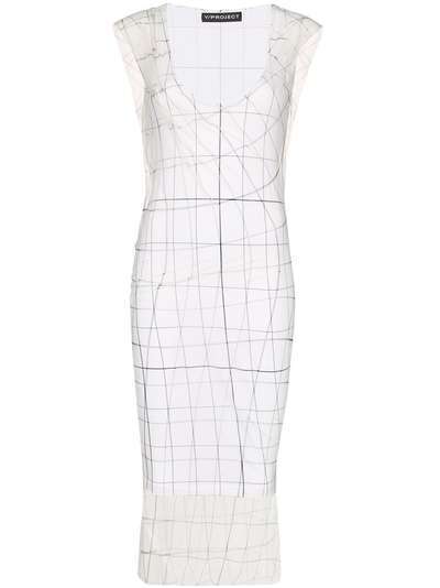 Y/Project прозрачное платье миди с принтом
