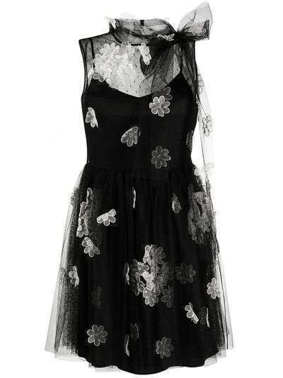 RedValentino платье с цветочной аппликацией