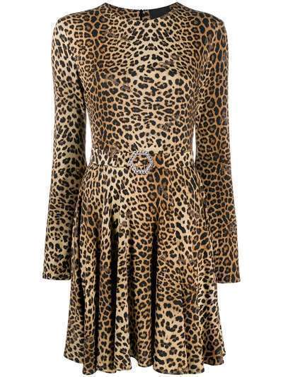 Philipp Plein платье мини Gilda с леопардовым принтом