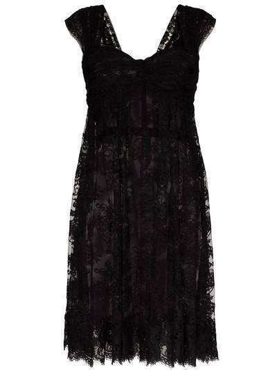 Dolce & Gabbana прозрачное кружевное платье мини