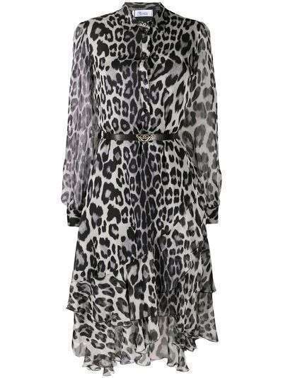 Blumarine платье-рубашка с леопардовым принтом