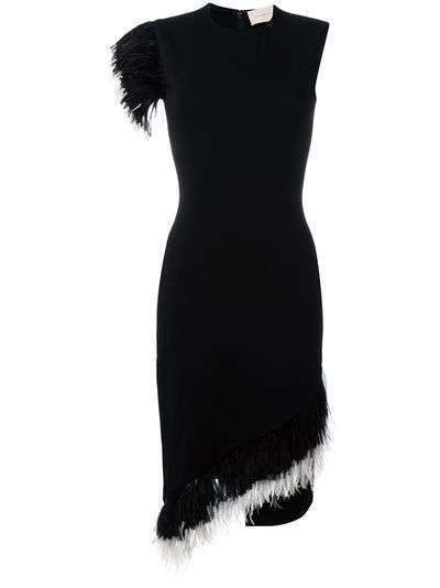 Christopher Kane платье со вставками из перьев