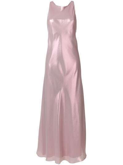 Alberta Ferretti блестящее платье макси со спинкой-рейсер