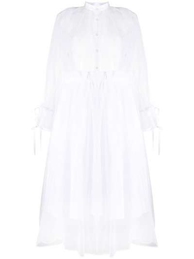 Comme Des Garçons Noir Kei Ninomiya платье-рубашка с прозрачным подолом