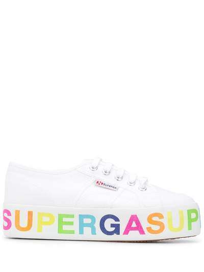 Superga кроссовки с логотипом на платформе