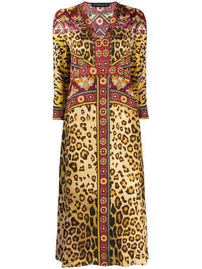 Etro платье миди с леопардовым принтом