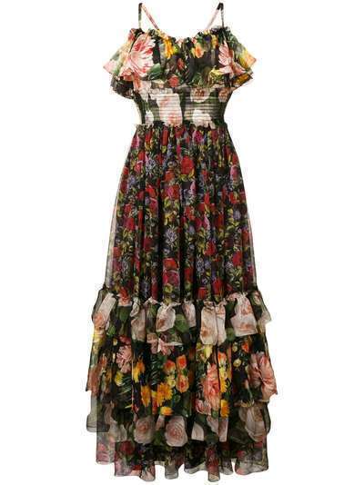 Dolce & Gabbana многослойное платье с цветочным принтом