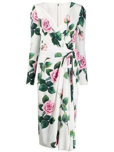Dolce & Gabbana платье с принтом Tropical Rose