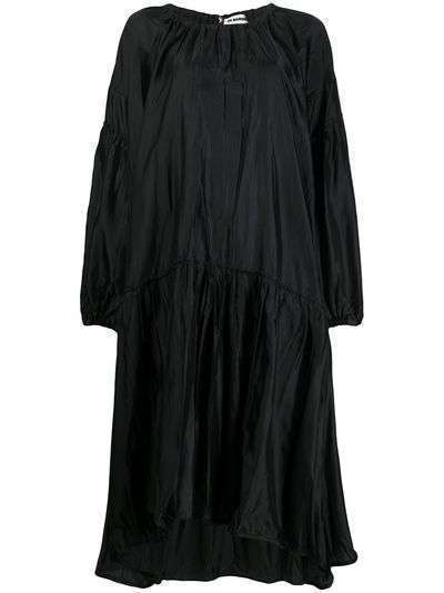 Jil Sander расклешенное платье миди асимметричного кроя