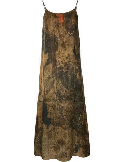 Uma Wang платье-комбинация с абстрактным принтом