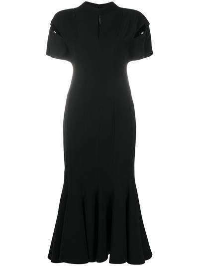 Versace платье с короткими рукавами и разрезами