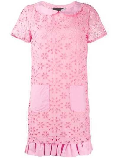 Love Moschino платье с английской вышивкой и цветочным принтом