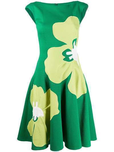Talbot Runhof платье с цветочным принтом
