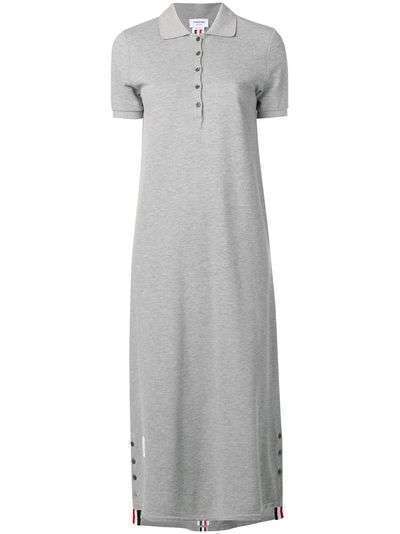 Thom Browne удлиненное платье-поло с полосками на спине