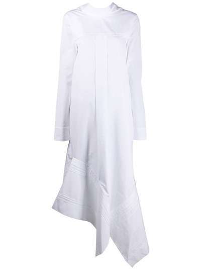Jil Sander длинное платье-рубашка асимметричного кроя