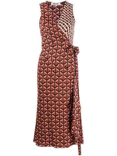 DVF Diane von Furstenberg платье миди с геометричным узором