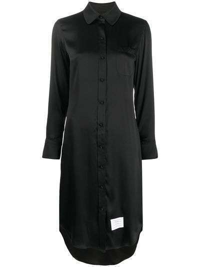 Thom Browne атласное платье-рубашка с длинными рукавами