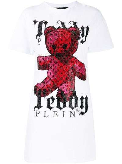 Philipp Plein платье-футболка мини Teddy Bear с принтом