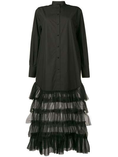 Valentino платье-рубашка с подолом из тюля
