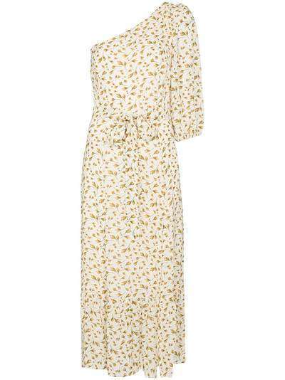 Reformation платье миди Freeport на одно плечо с цветочным принтом