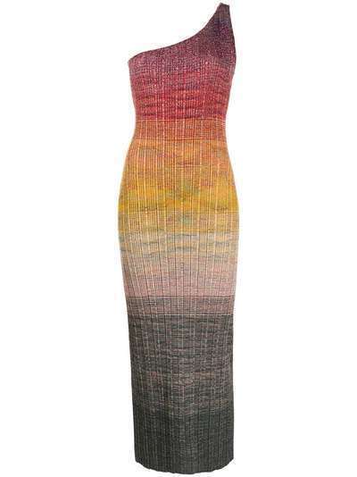 Missoni платье на одно плечо в стиле колор-блок