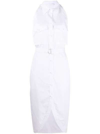 Helmut Lang платье-рубашка с поясом