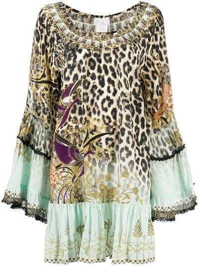 Camilla декорированное платье с леопардовым принтом и оборками