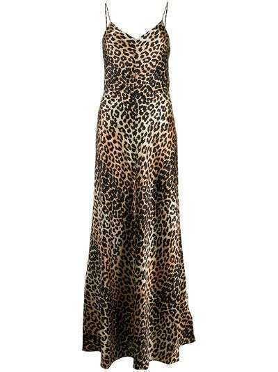 GANNI платье макси с леопардовым принтом