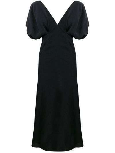 Jil Sander расклешенное платье с объемными рукавами