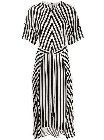 Stella McCartney платье миди в полоску с асимметричным подолом