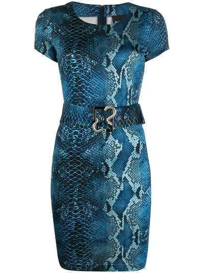 Just Cavalli платье со змеиным принтом и поясом