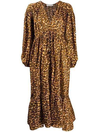Zimmermann платье макси Amelie с леопардовым принтом