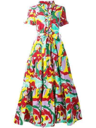 La Doublej платье с абстрактным принтом и оборками