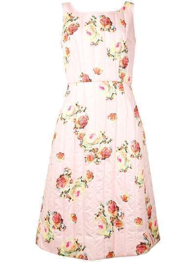 Comme Des Garçons стеганое платье с цветочным принтом