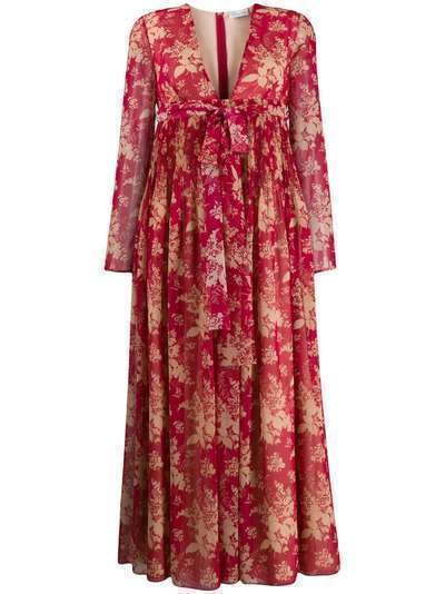 RedValentino расклешенное платье с цветочным узором