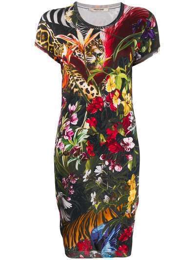 Roberto Cavalli платье-рубашка с графичным принтом